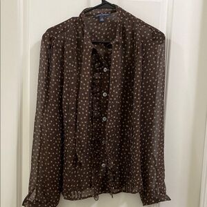 Banana Republic Brown Polka Dot Blouse